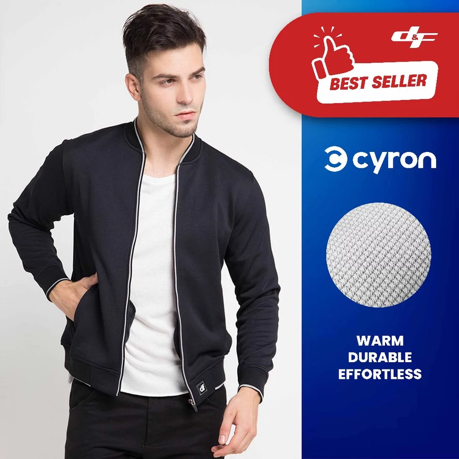 d&f Jaket Bomber Pria – Hitam