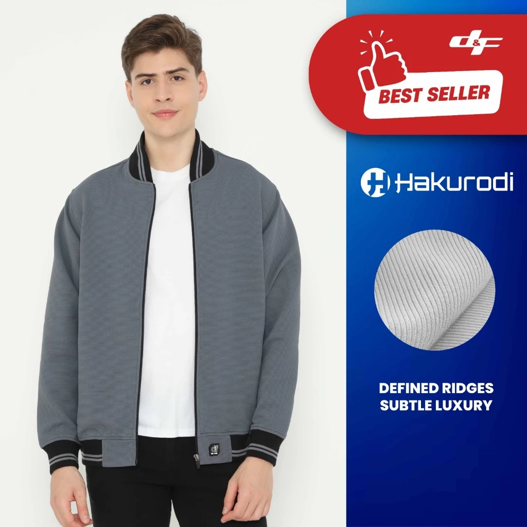 d&f Jaket Bomber Hakurodi Pria - Dark Grey