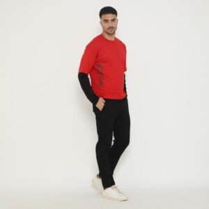 d&f Kaos Pria Double layer RHYTHM - Merah