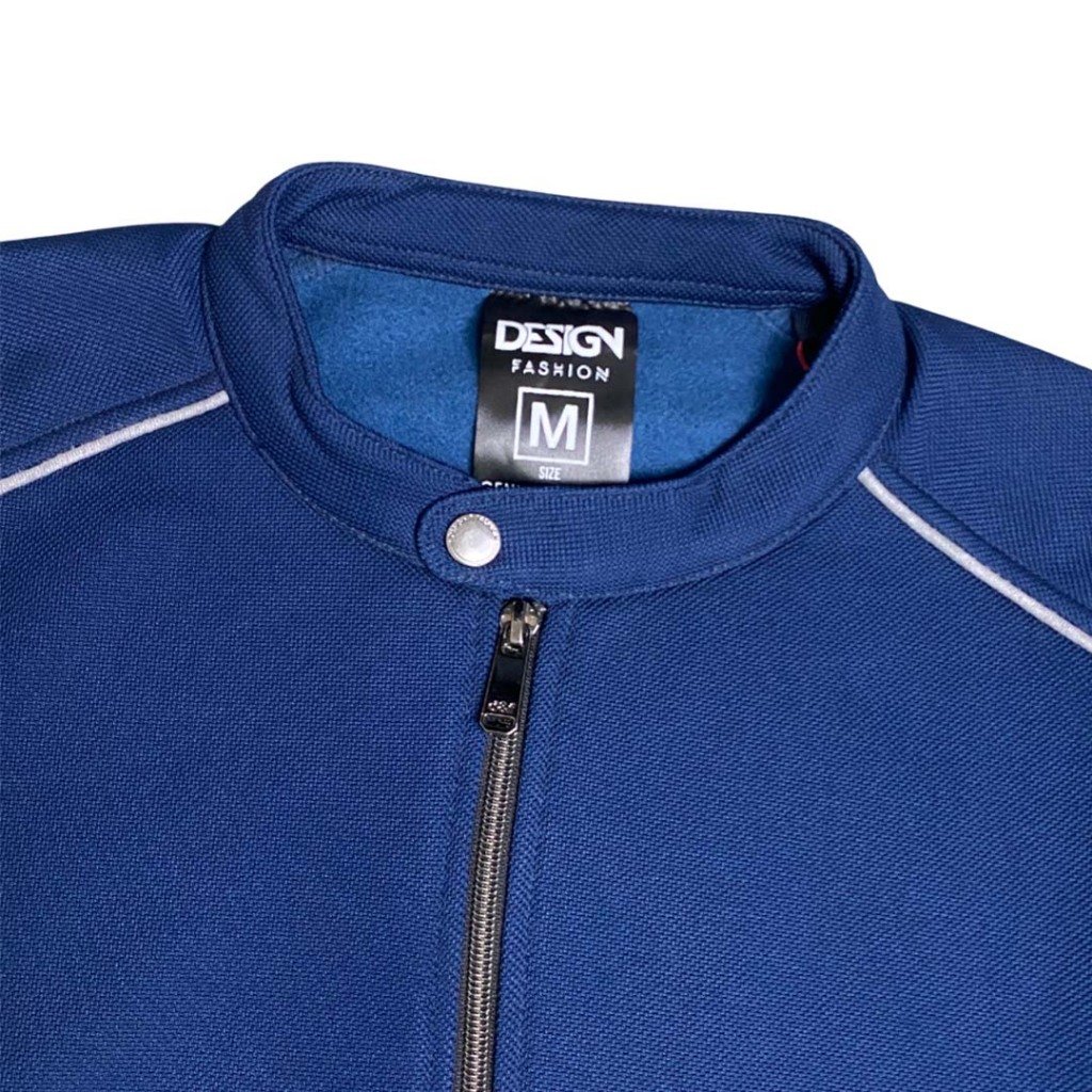 d&f CVC Jaket Biker Pria - Navy list abu muda - Image 4