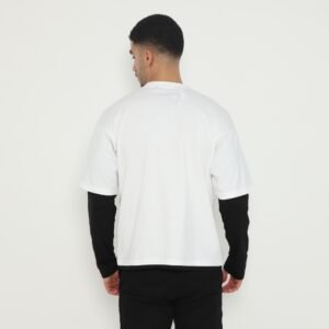 d&f Kaos Pria Double layer RHYTHM - Putih