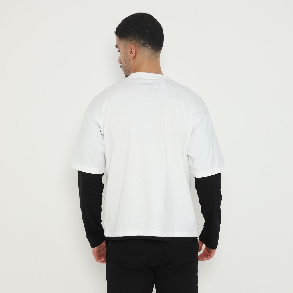 d&f Kaos Pria Double layer RHYTHM - Putih - Image 3