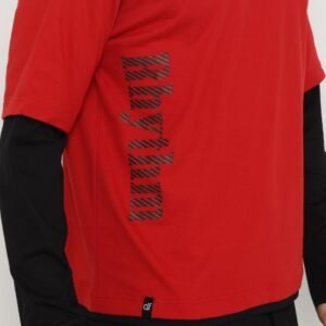 d&f Kaos Pria Double layer RHYTHM - Merah