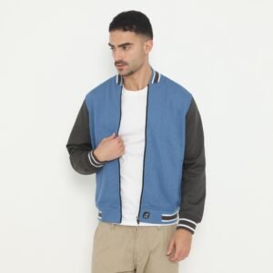 d&f Jaket Bomber pria - Dark blue abu