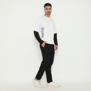 d&f Kaos Pria Double layer RHYTHM - Putih