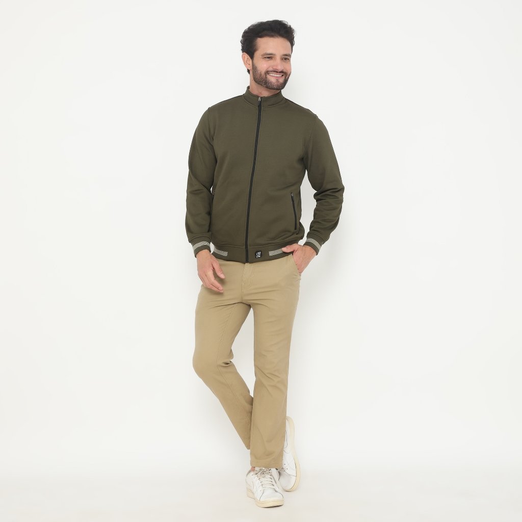 d&f Jaket Biker pria - olive - Image 5