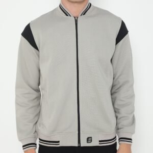 d&f Jaket Bomber Pria - Abu Mix Hitam