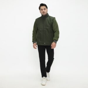 d&f Parachute Jaket Bomber with Detachable Fleece - Olive