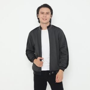 d&f Jaket Biker pria - abu tua