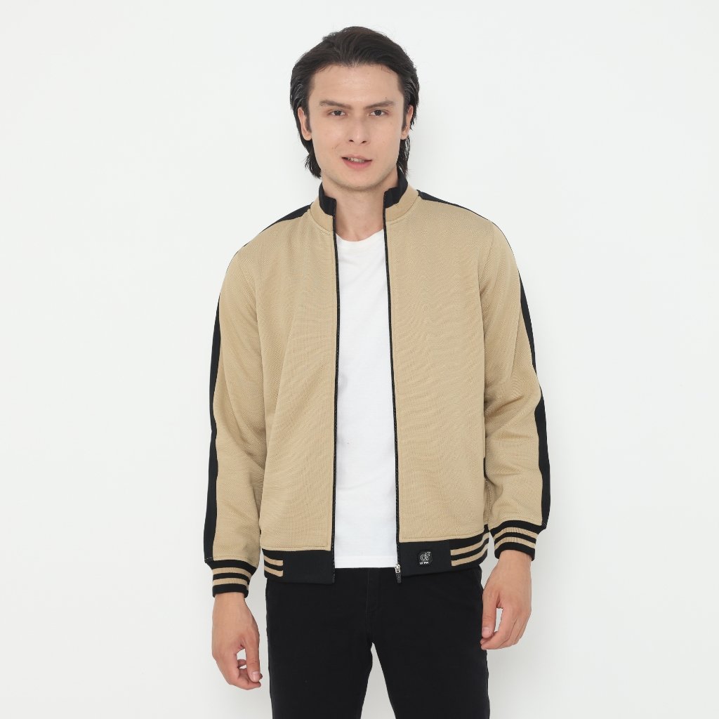 d&f Jaket Biker pria - Khaki