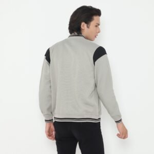d&f Jaket Bomber Pria - Abu Mix Hitam