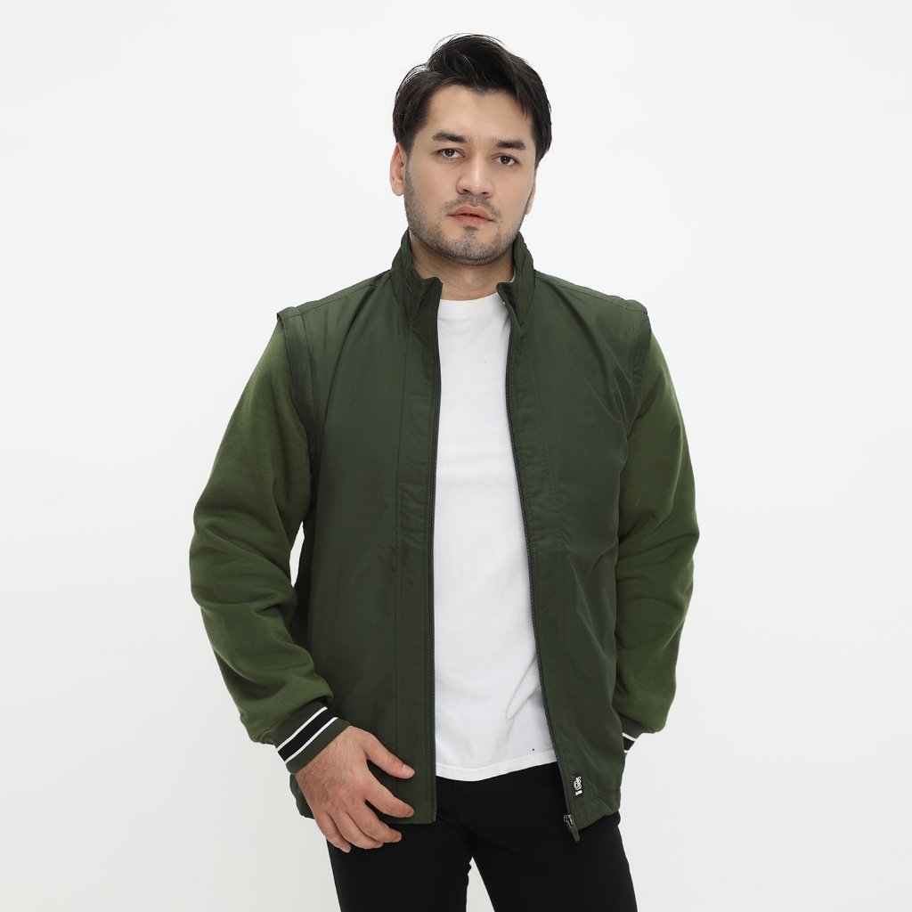 d&f Parachute Jaket Bomber with Detachable Fleece - Olive