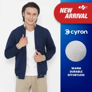 d&f Jaket Biker Pria – Navy