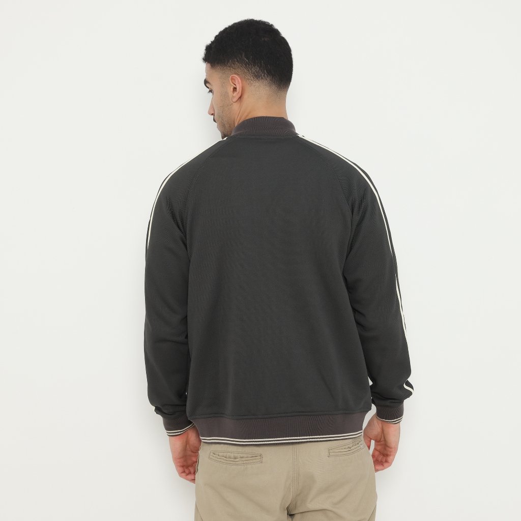 d&f Jaket Bomber Pria - Abu Strip Cream - Image 3