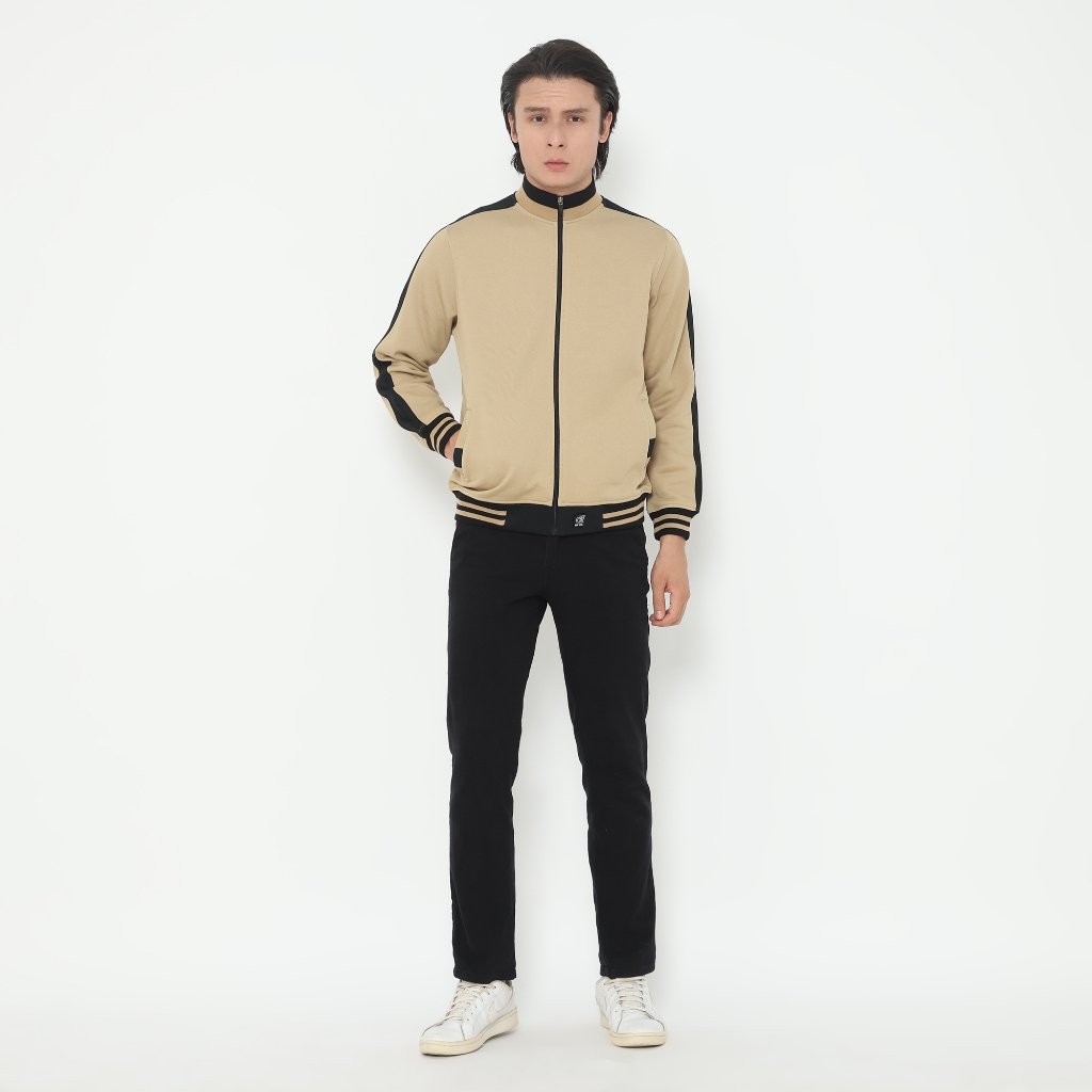 d&f Jaket Biker pria - Khaki - Image 5