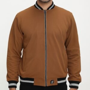 d&f CVC Jaket Bomber pria - Coklat