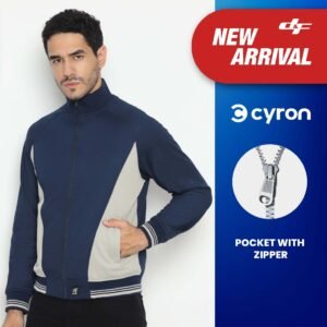 d&f CVC Jaket Bomber pria - Navy abu muda