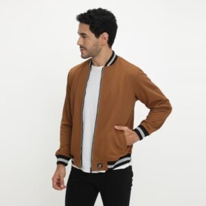 d&f CVC Jaket Bomber pria - Coklat