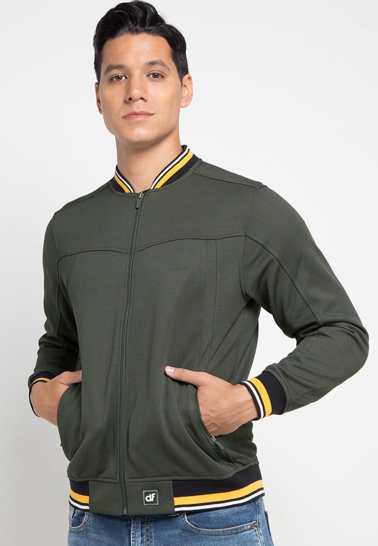 d&f jaket bomber pria - abu-abu