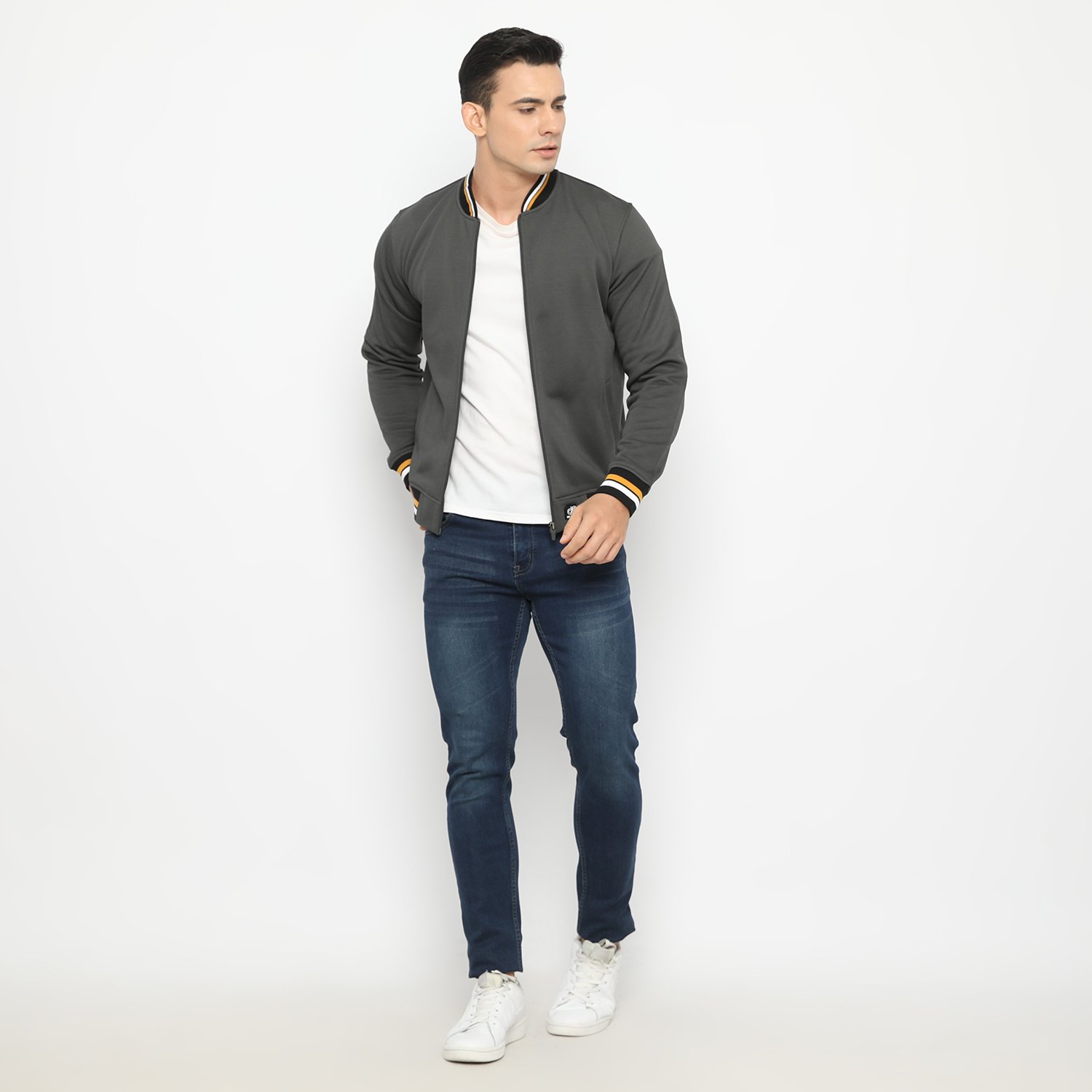 d&f jaket pria unisex bomber -darkgrey - Image 4