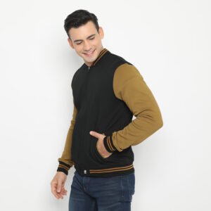 d&f Jaket Pria Unisex Bomber - Hitam Tobacco