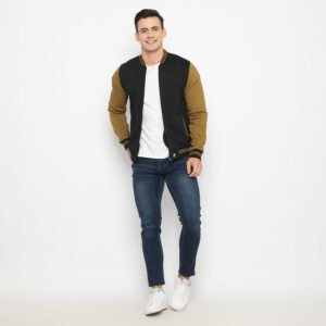 d&f Jaket Pria Unisex Bomber - Hitam Tobacco