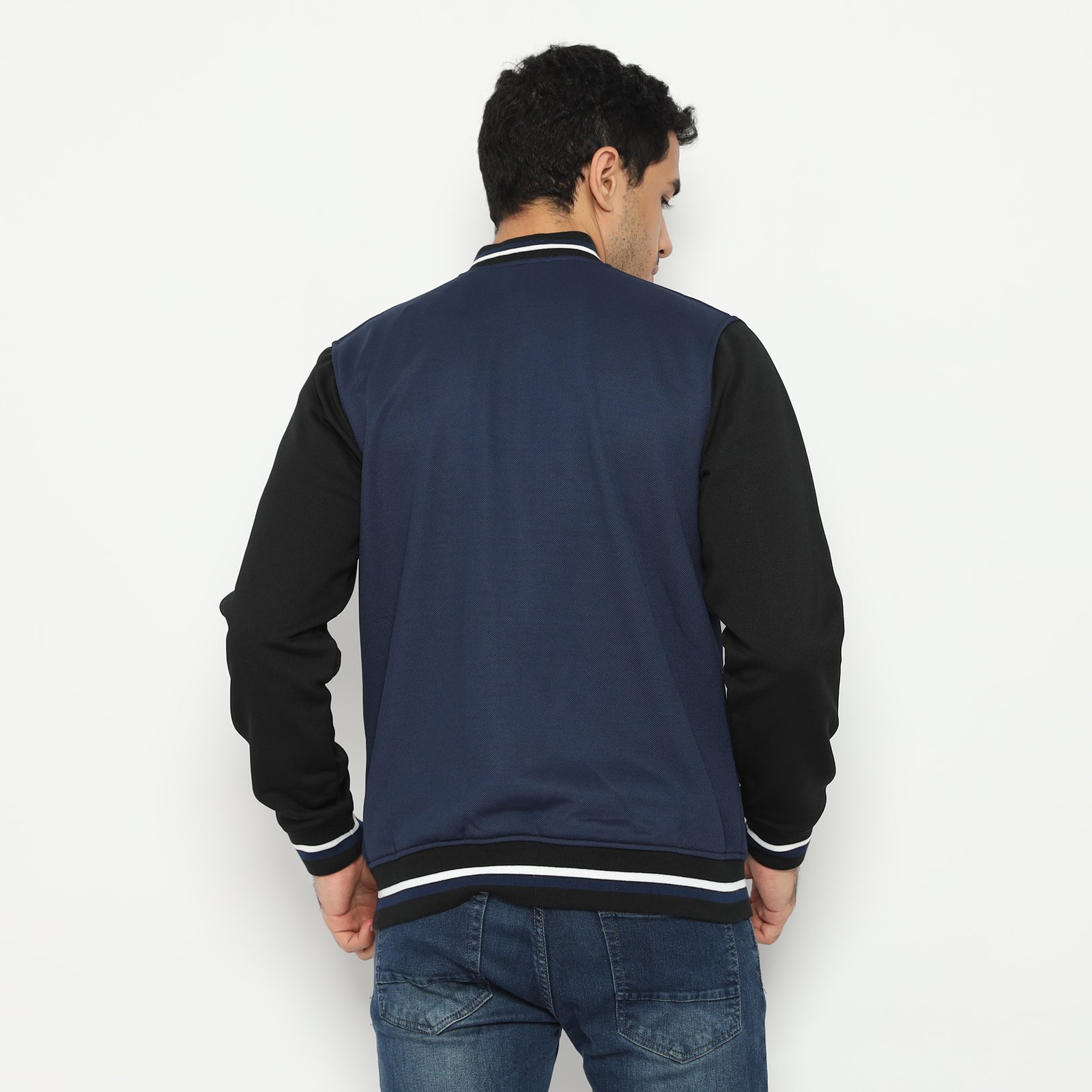 d&f CVC Jaket Pria Bomber - Navy with Hitam - Image 5