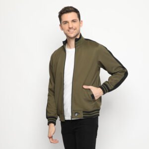 d&f CVC Jaket pria biker - olive