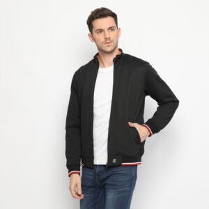 d&f CVC Jaket pria biker - hitam with button