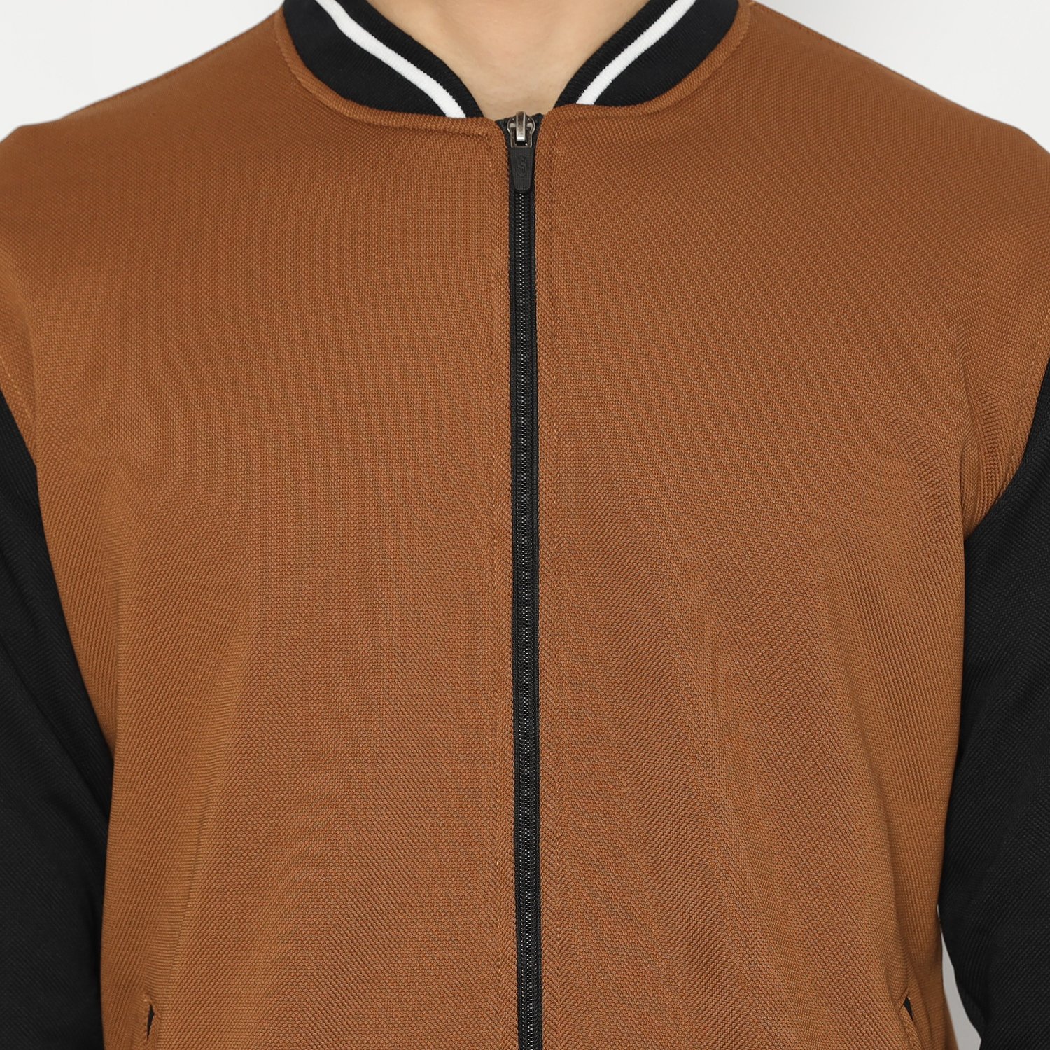 d&f jaket pria unisex bomber - coklat hitam - Image 3