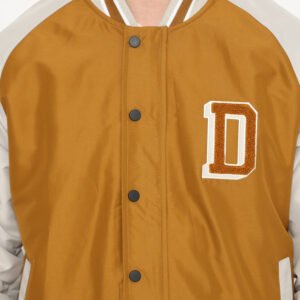 d&f jaket pria unisex parasut bomber varsity - tobaco