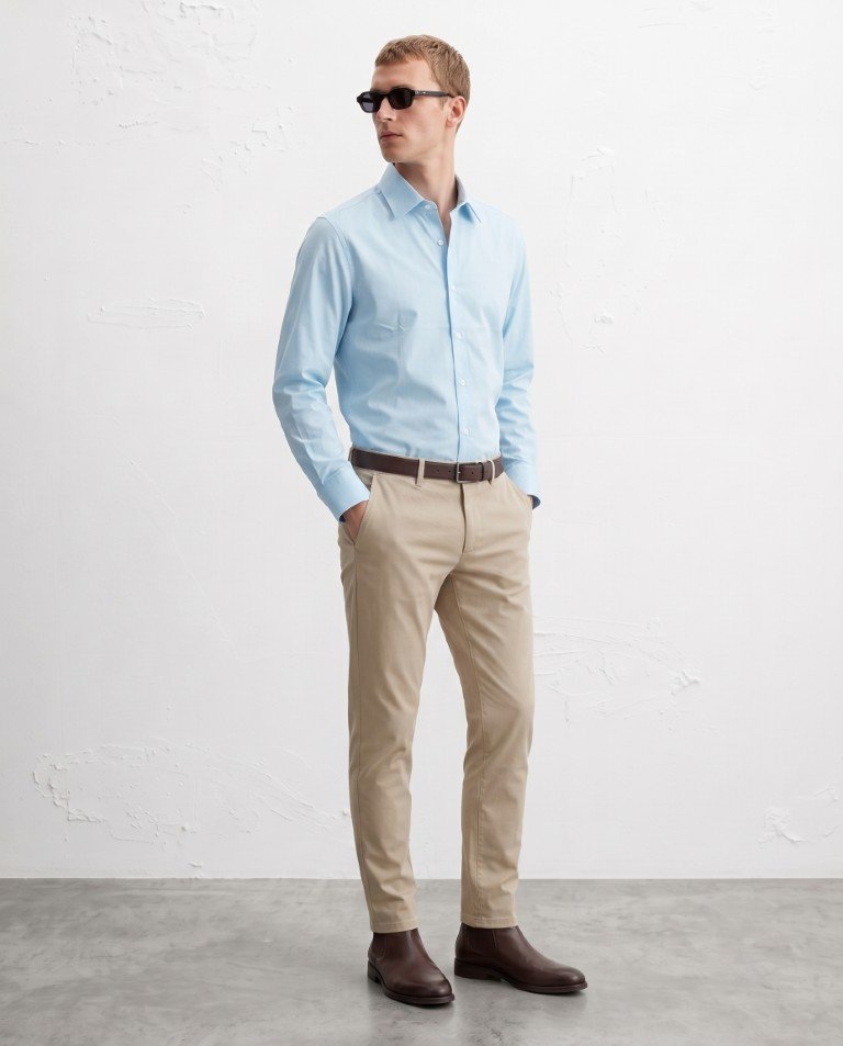 Gianni Visentin Kemeja Pria Lengan Panjang Smart Formal Biru Muda - 1201 - Image 2