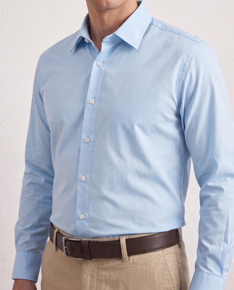 Gianni Visentin Kemeja Pria Lengan Panjang Smart Formal Biru Muda - 1201 - Image 4
