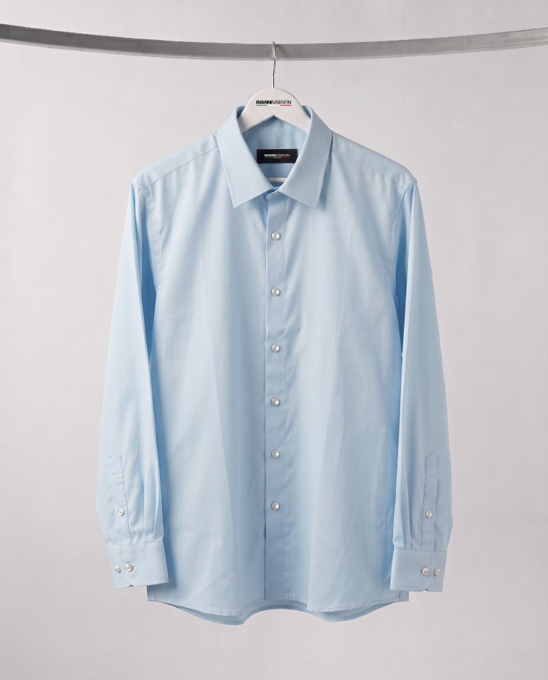 Gianni Visentin Kemeja Pria Lengan Panjang Smart Formal Biru Muda - 1201 - Image 5