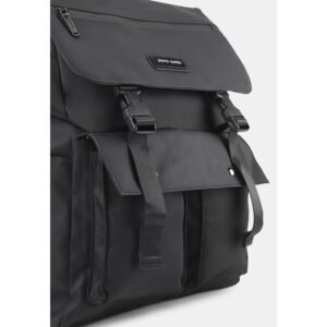 Pierre Cardin Backpack Pria Unisex Tas Ransel Nilon Tas Punggung Hitam 9112833001BLA