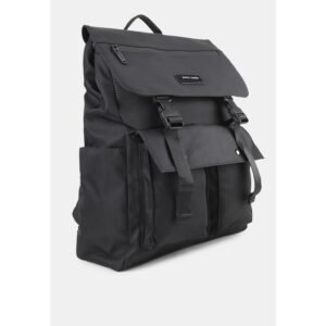 Pierre Cardin Backpack Pria Unisex Tas Ransel Nilon Tas Punggung Hitam 9112833001BLA