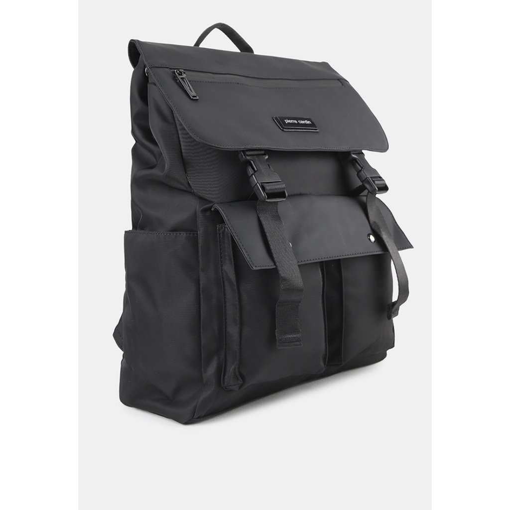 Pierre Cardin Backpack Pria Unisex Tas Ransel Nilon Tas Punggung Hitam 9112833001BLA - Image 6