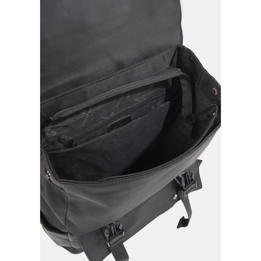 Pierre Cardin Backpack Pria Unisex Tas Ransel Nilon Tas Punggung Hitam 9112833001BLA - Image 4