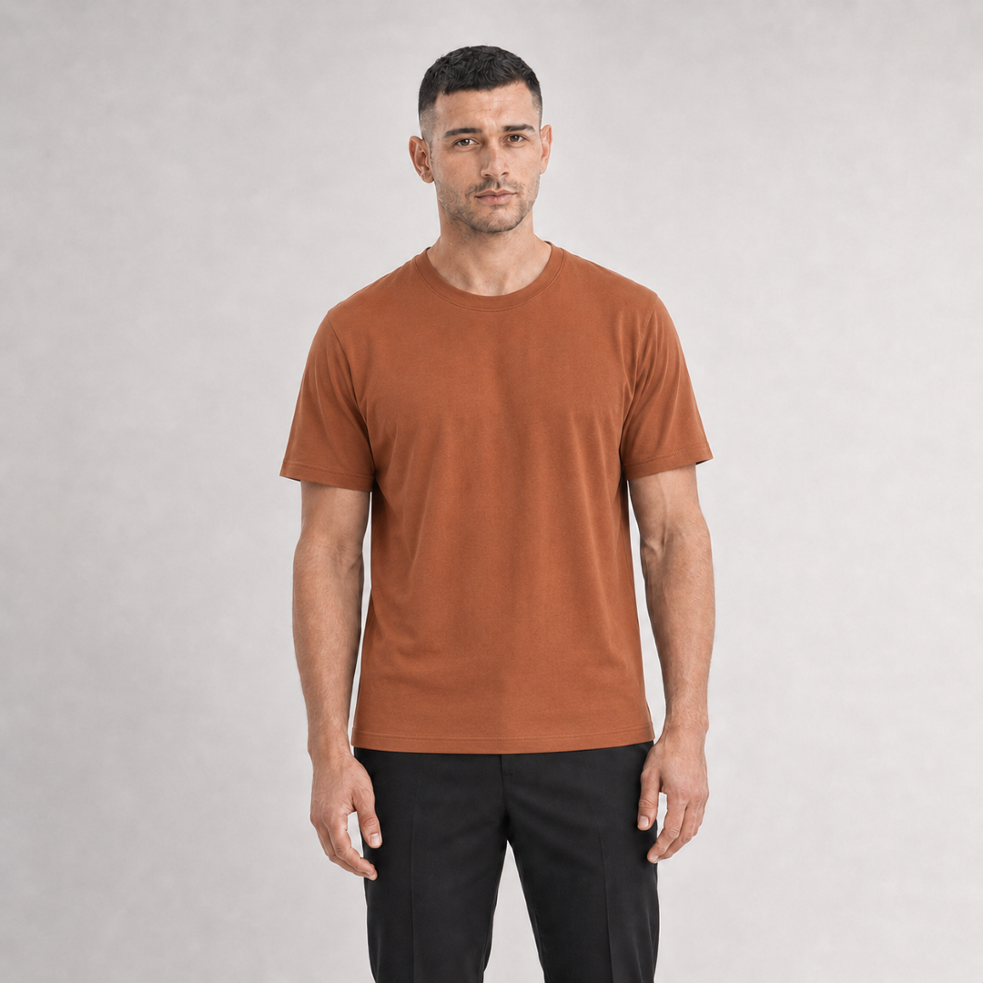 Jobb Tashkent T-shirt Pria Regular Fit Medium Brown