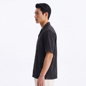 Jobb Heritage Mason Kemeja Pria Lengan Pendek Relaxed Fit Stripes Black