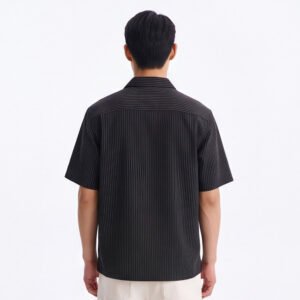 Jobb Heritage Mason Kemeja Pria Lengan Pendek Relaxed Fit Stripes Black