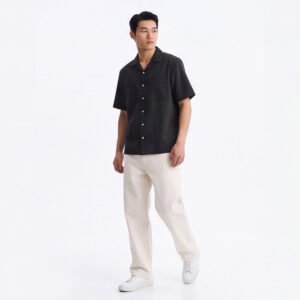Jobb Heritage Mason Kemeja Pria Lengan Pendek Relaxed Fit Stripes Black
