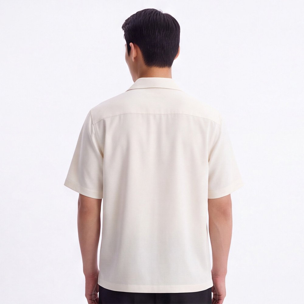 Jobb Heritage Mason Kemeja Pria Lengan Pendek Relaxed Fit Off White - Image 3