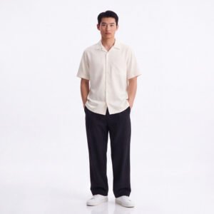 Jobb Heritage Mason Kemeja Pria Lengan Pendek Relaxed Fit Off White