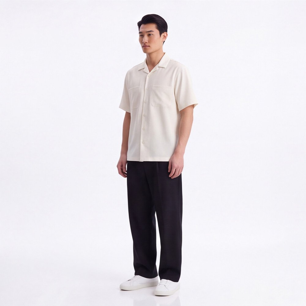 Jobb Heritage Mason Kemeja Pria Lengan Pendek Relaxed Fit Off White - Image 5