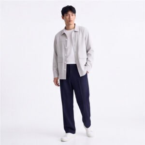 Jobb Heritage Jeffrey Kemeja Pria Lengan Panjang Relaxed Fit Soft Grey