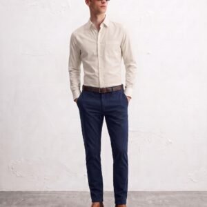 Gianni Visentin - Kemeja Formal Oxford Reguler Fit Light Beige - 9110