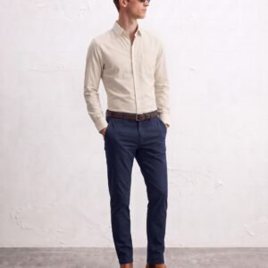 Gianni Visentin - Kemeja Formal Oxford Reguler Fit Light Beige - 9110