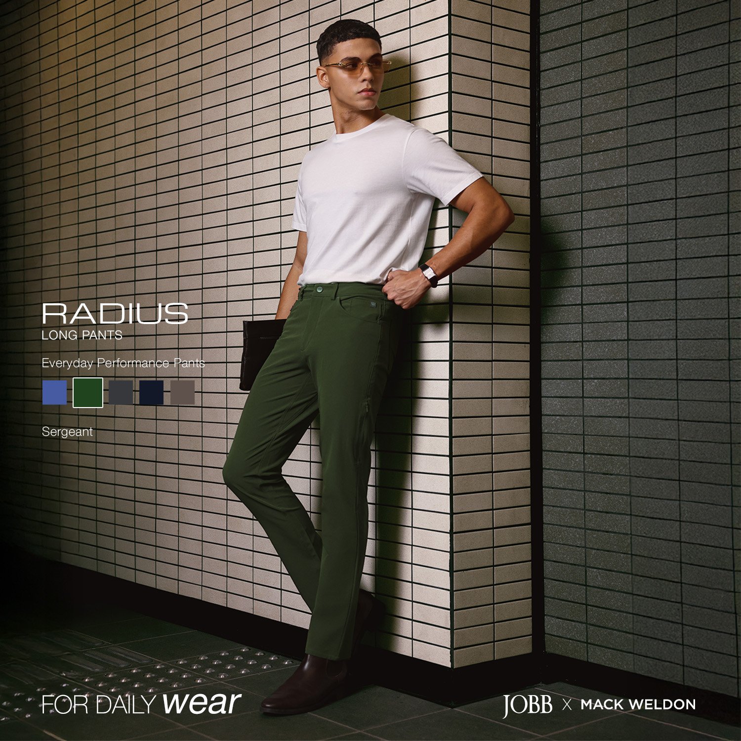 JOBB x MACK WELDON Radius Celana Panjang Pria Straight Fit Sergeant