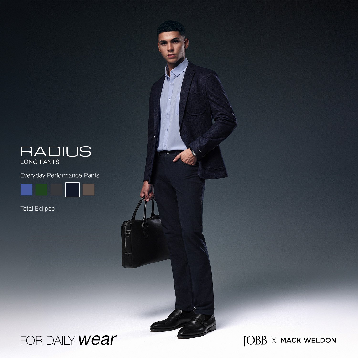 JOBB x MACK WELDON Radius Celana Panjang Pria Straight Fit Total Eclipse